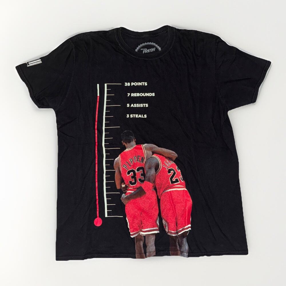 Served Fresh Michael Jordan Graphic T-Shirt Black XL Hypebeast Streetwear 22x28